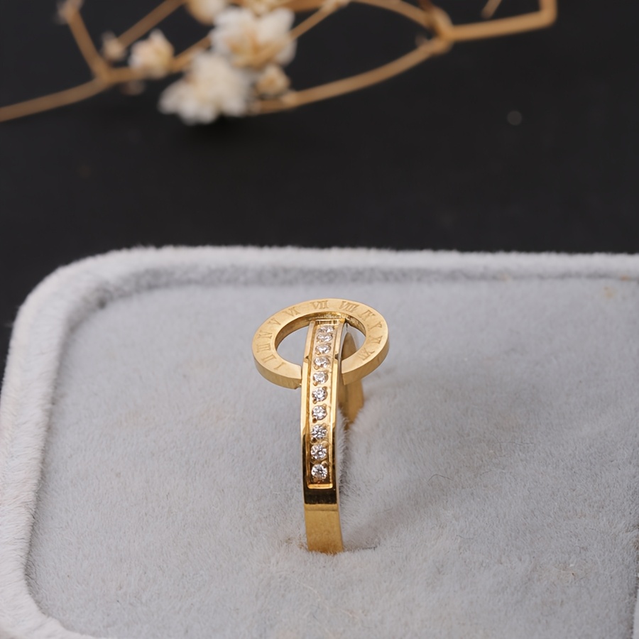 Double-Ring Number Ring with Synthetic Zirconia, Trendy